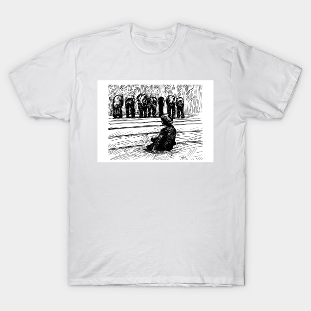 boy at prayer T-Shirt by stephenignacio